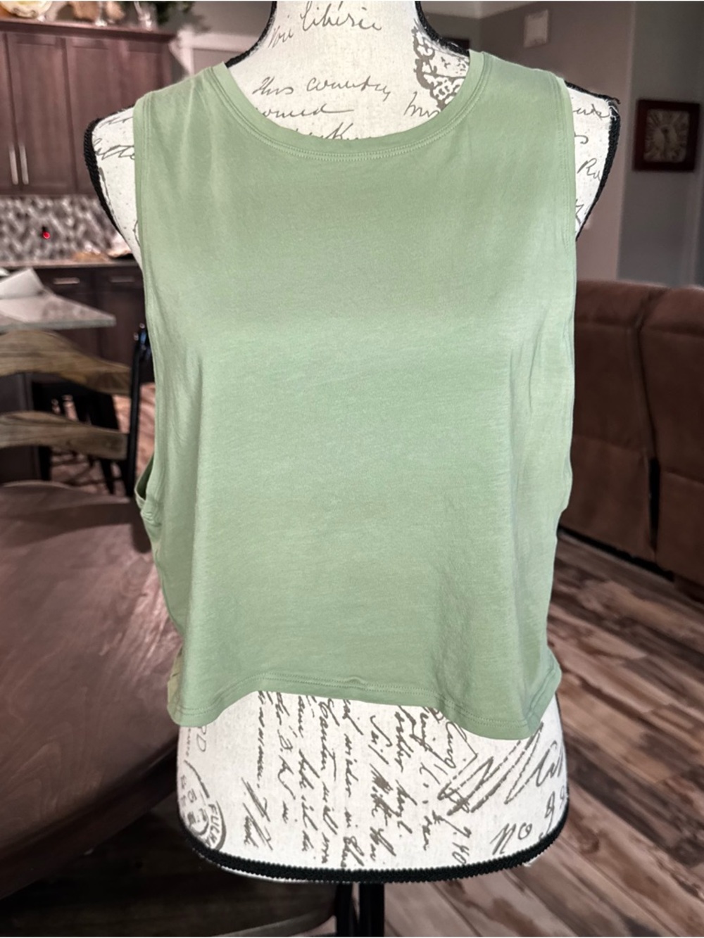 Lululemon Cut Back Crop Tank Vista Green